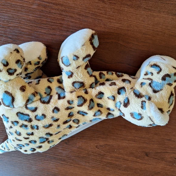 Adorable Tan and Blue Leopard Kids Purse Very Good Condition Zipper Pocket. - Picture 2 of 6